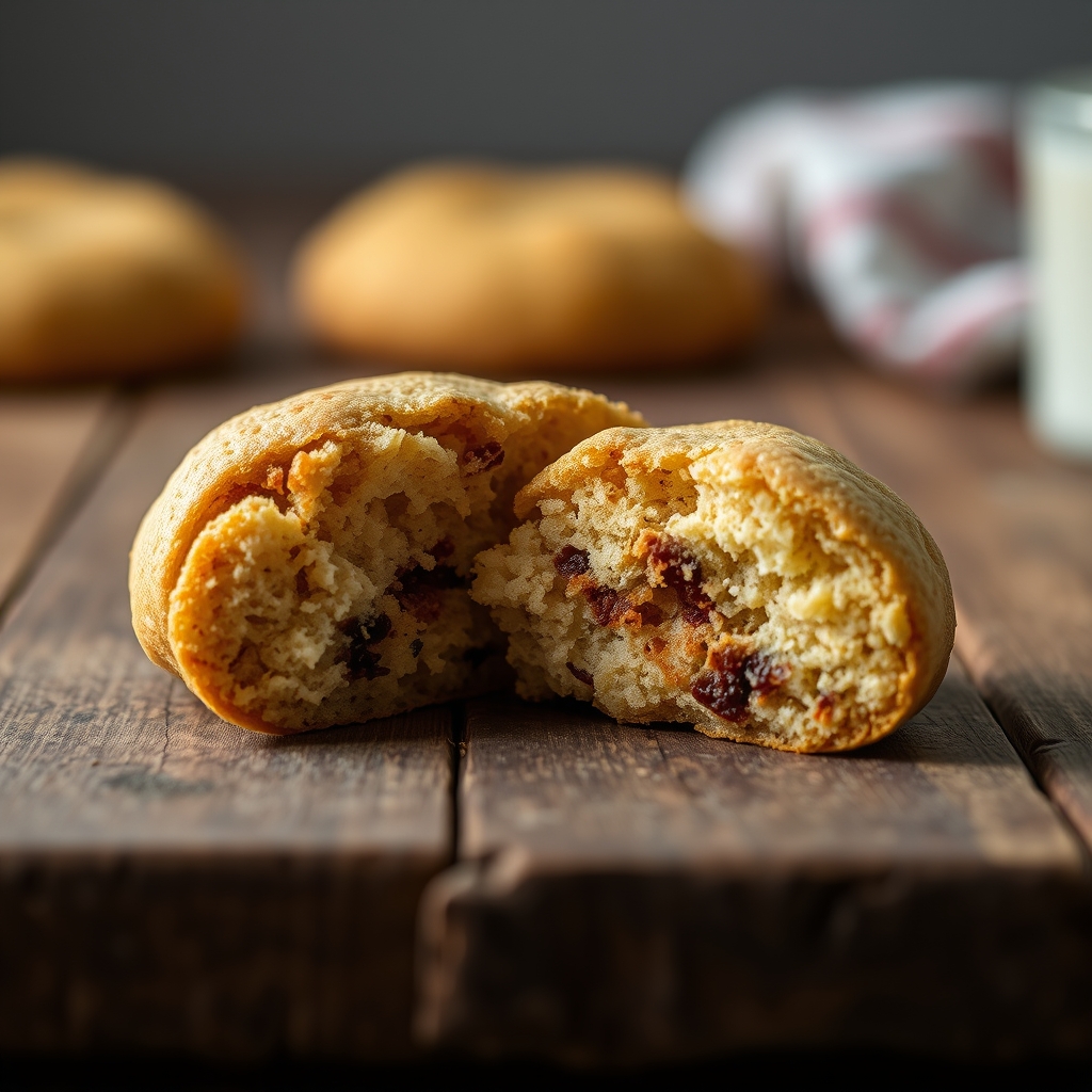 Bolinho de chuva fit partido ao meio, mostrando o miolo macio