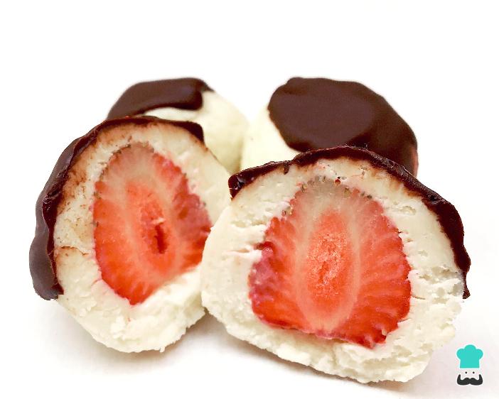 Bombom de morango sem açúcar
