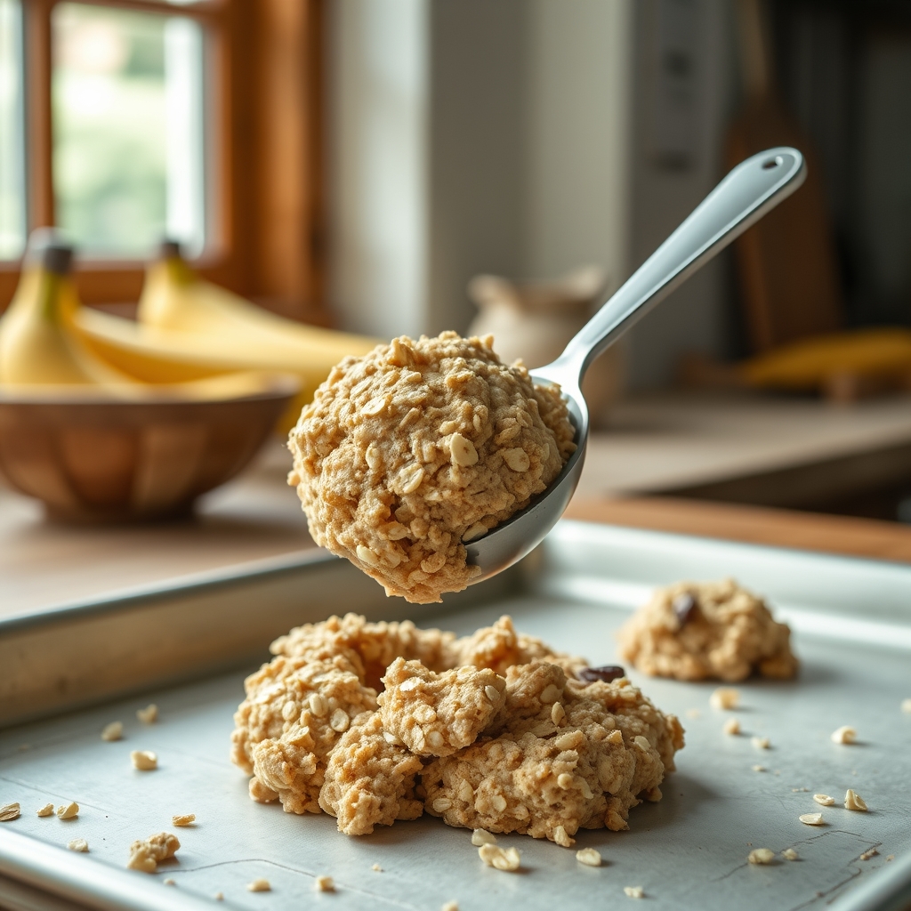 Etapa de preparo: Cookie de banana 3 ingredientes