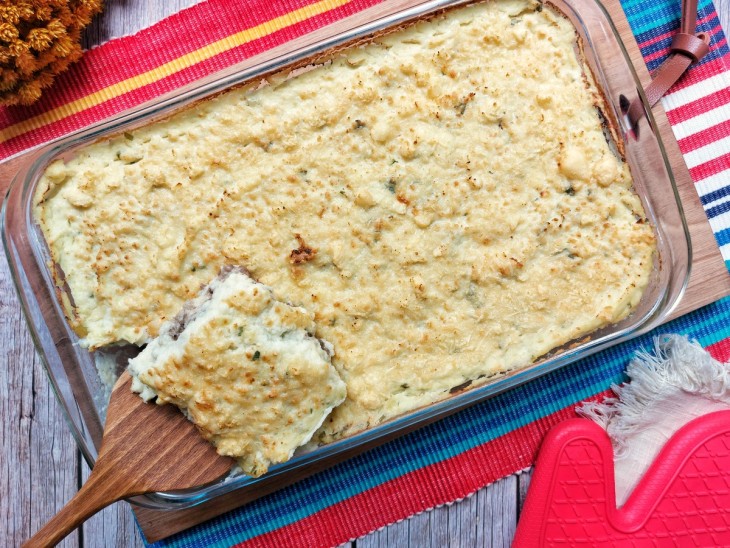 Escondidinho low carb de couve-flor