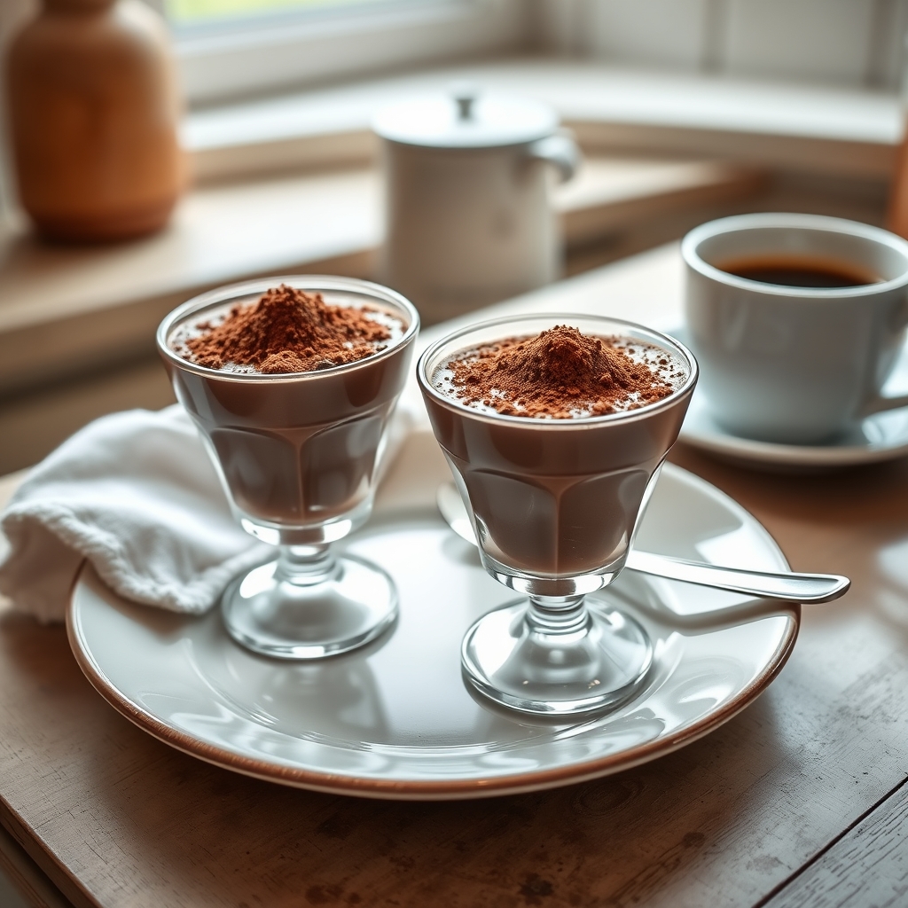Prato pronto: Mousse de chocolate fit com 3 ingredientes, servido com uma xícara de café