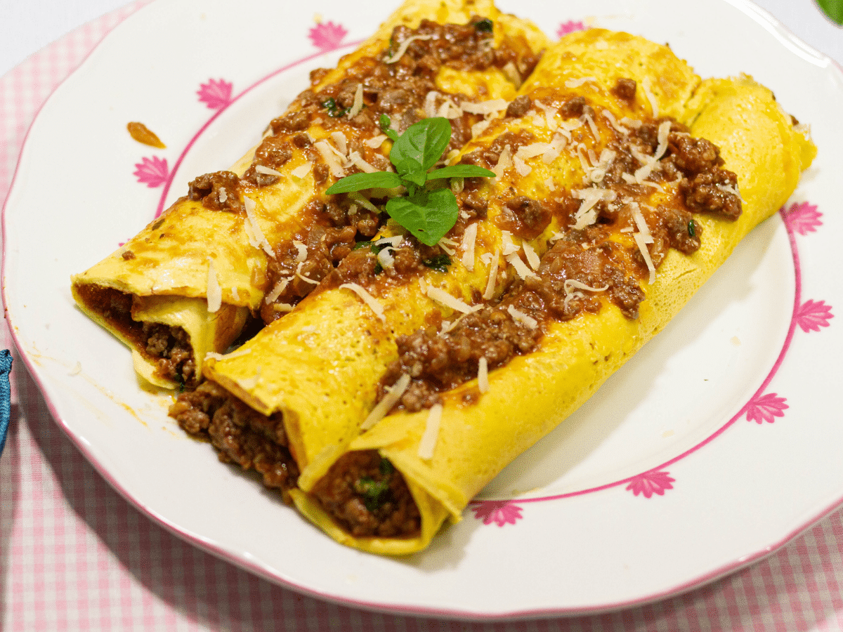 Panqueca low carb de carne moída