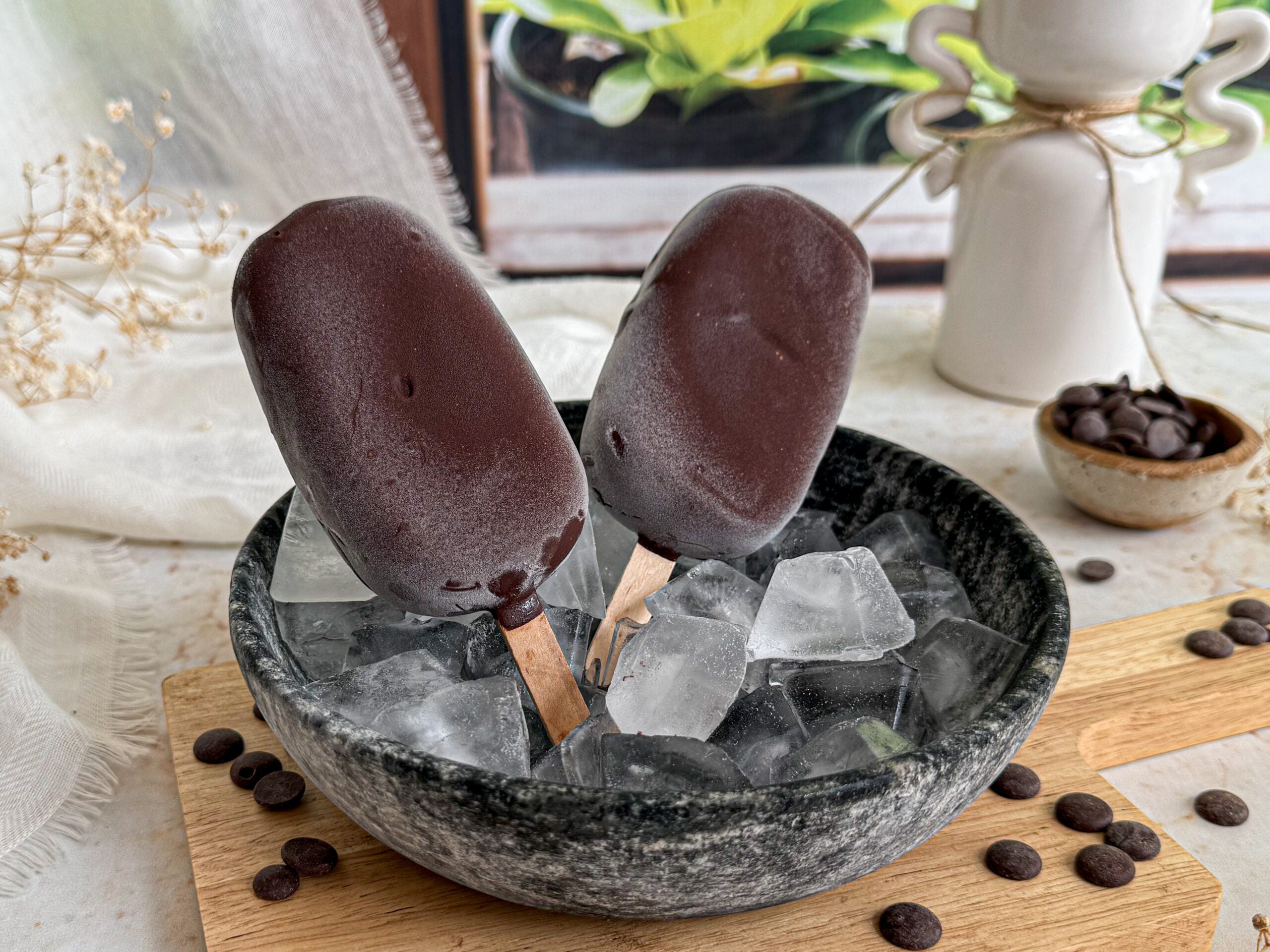 Picolé proteico de iogurte