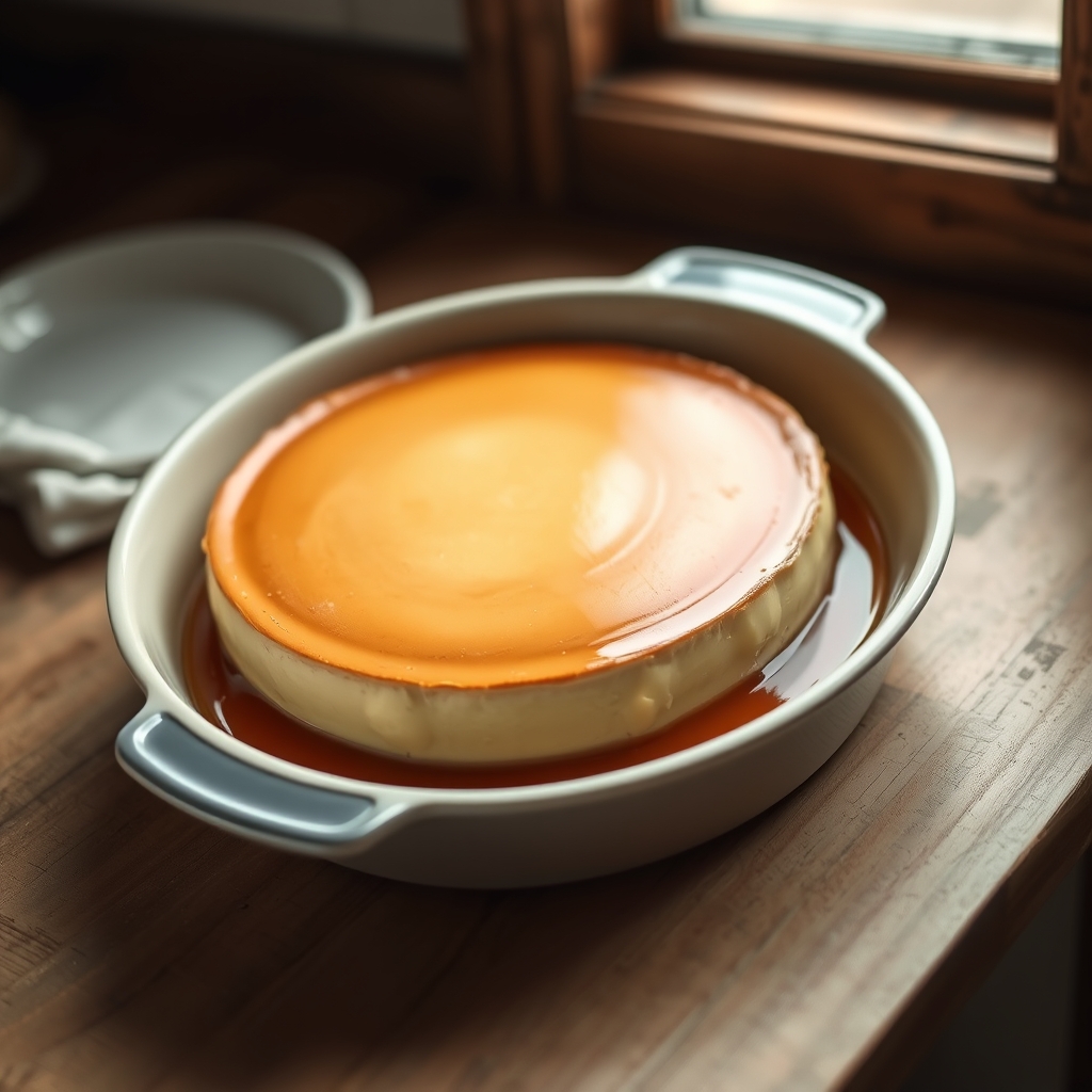 Etapa de preparo: Pudim flan proteico
