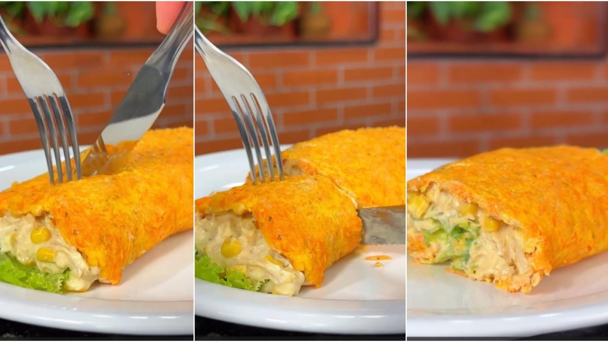 Rocambole de frango low carb