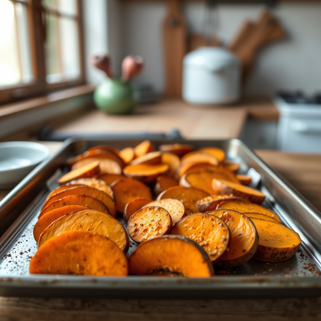 Etapa de preparo: Salgadinho fit de batata-doce