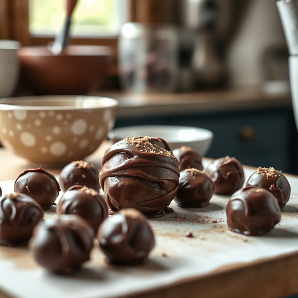 Etapa de preparo: Trufas de chocolate fit