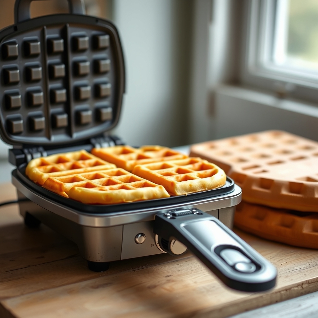 Etapa de preparo: Waffle de tapioca low carb